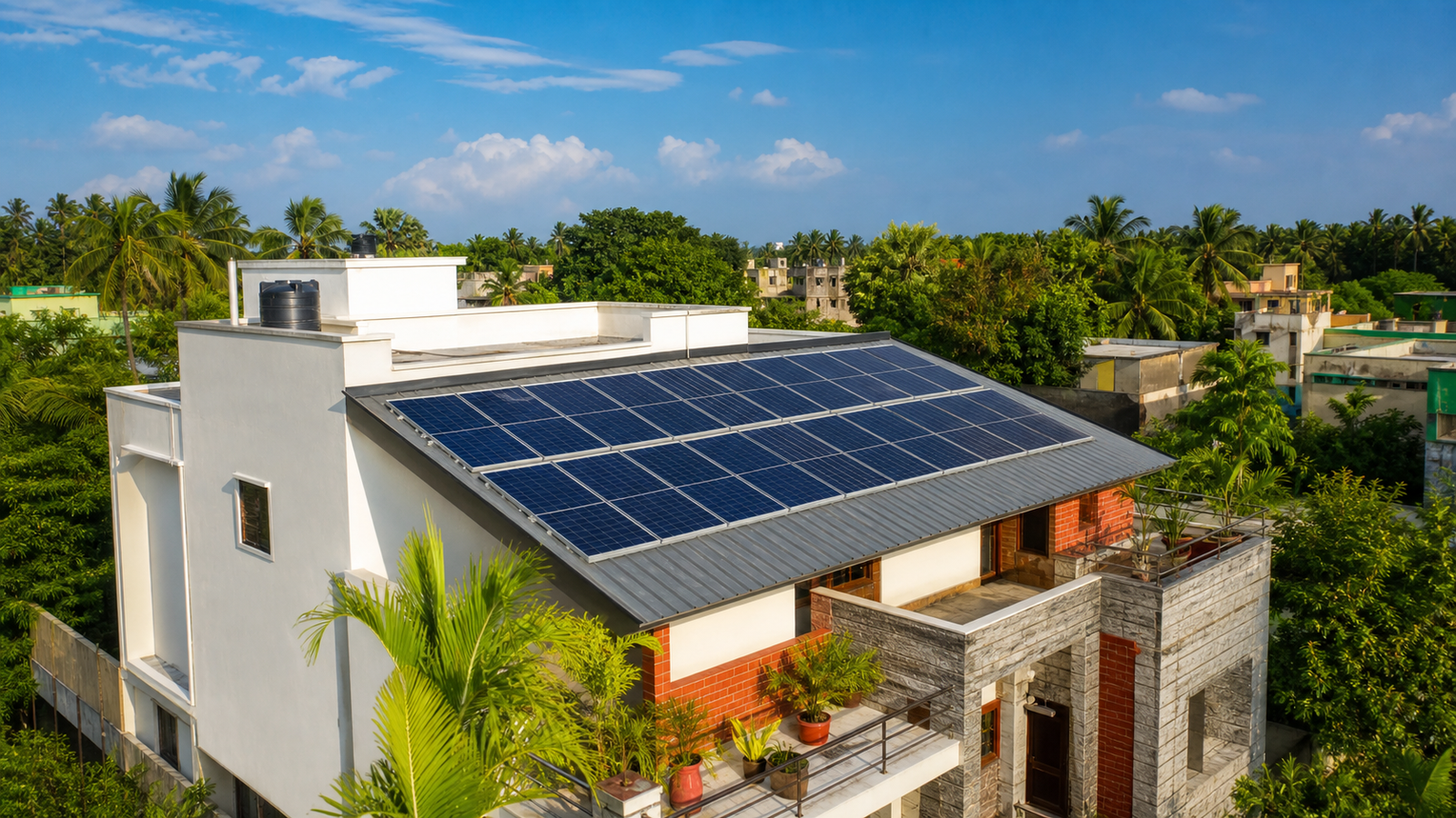 Residential rooftop solar installation in West Bengal